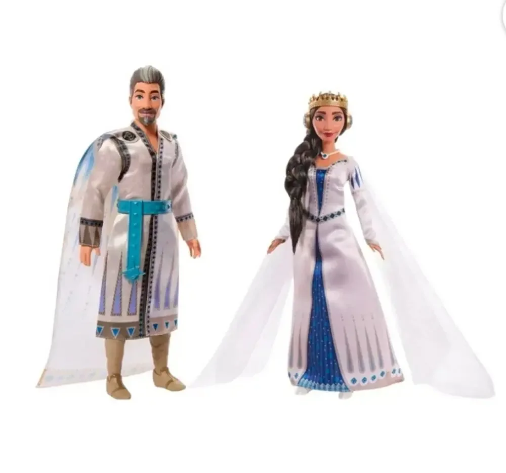 Mattel Disney’s Wish 2-Doll Set, King Magnifico Queen Amaya Posable Dolls